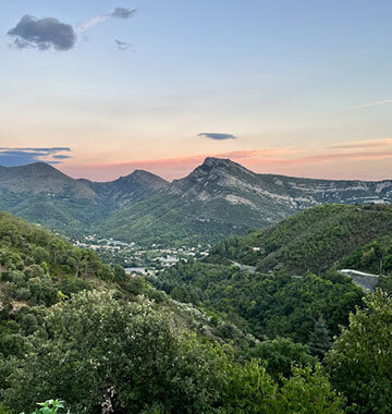 Couché de soleil à l’Auberge du Cap dans le Gard