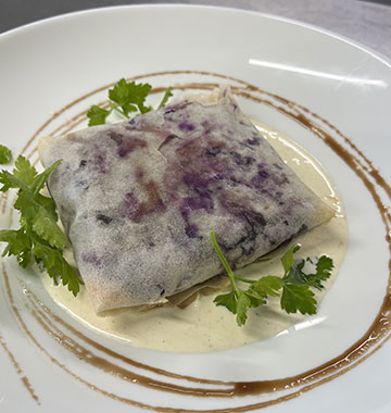 Plat au restaurant dans les Cévennes, l’auberge du Cap